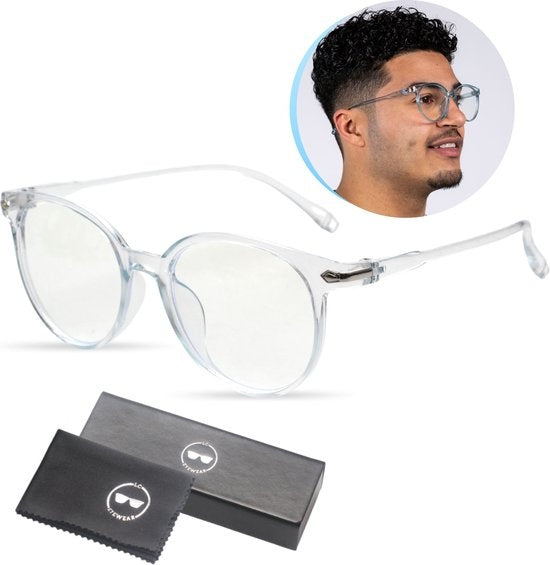 LC Eyewear Beeldschermbril - Blauw Licht Bril - Incl. Brillenkoker - Unisex - Transparant Blauw