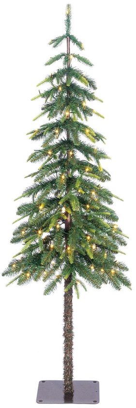 Black Box Trees Lodge Kunstkerstboom met Verlichting en Timer- en Dimfunctie - H155 x Ø48 cm - Groen