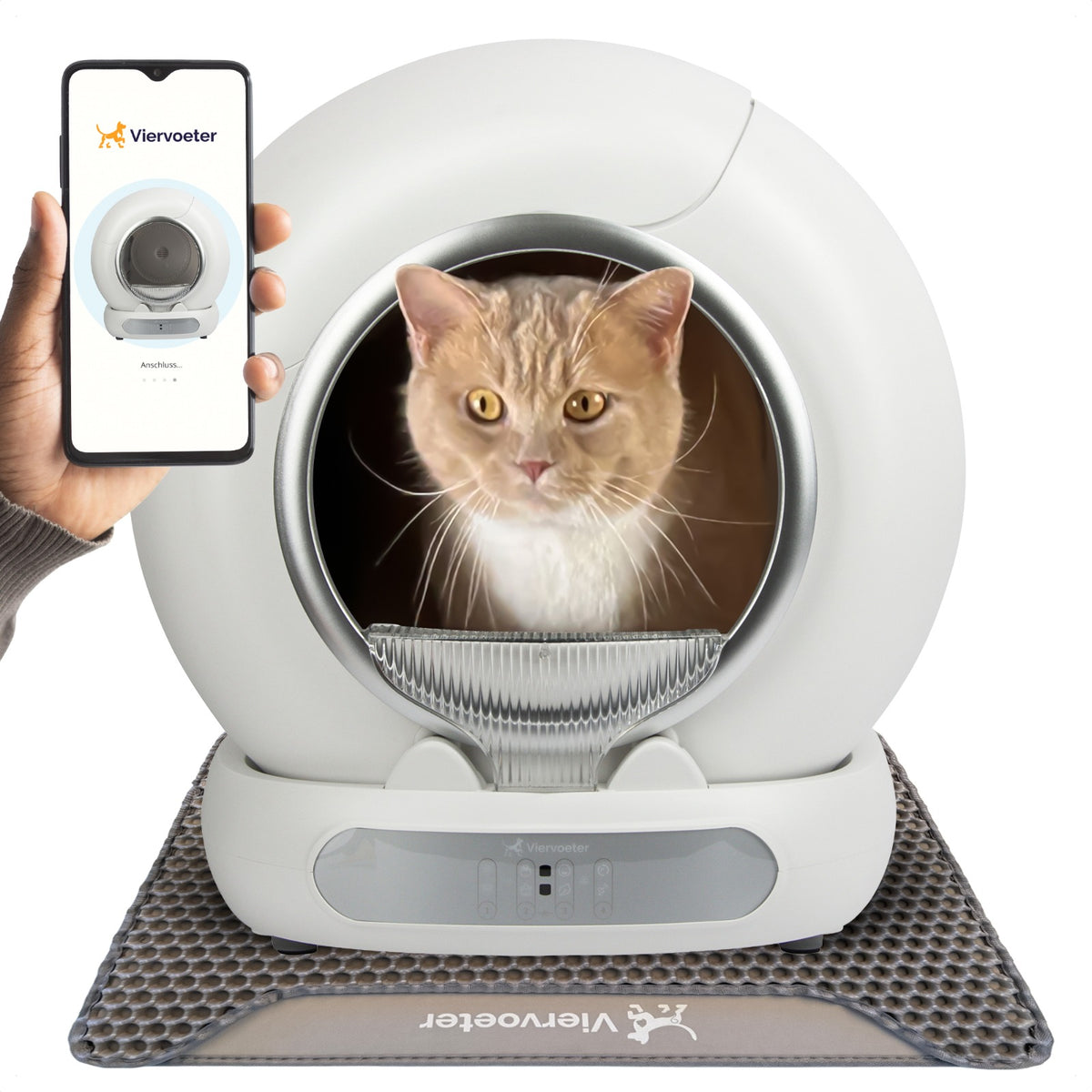 Viervoeter Fresh 3 Zelfreinigende Kattenbak - Met App - Deodorizer - Slimme Sensoren