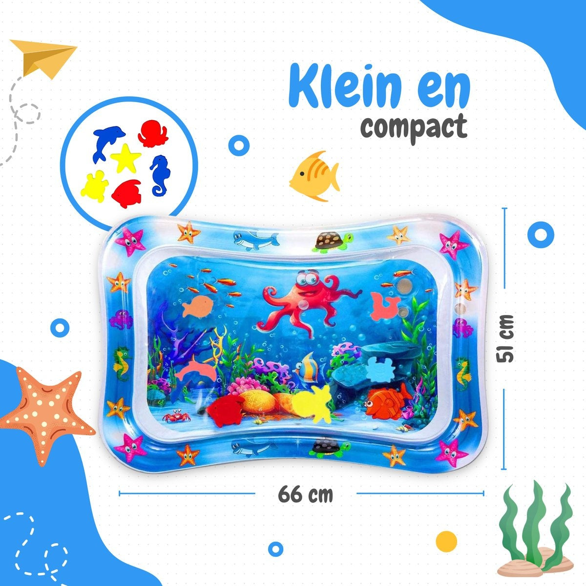 AyeKids Waterspeelmat - Watermat - Speelkleed - Opblaasbaar - Watermat Baby - Blauw