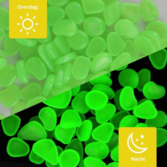 Glow In The Dark Stenen | Decoratie Stenen | Pebbles | Aquarium Steentjes | Tuin Stenen | GROEN | 30 Stuks