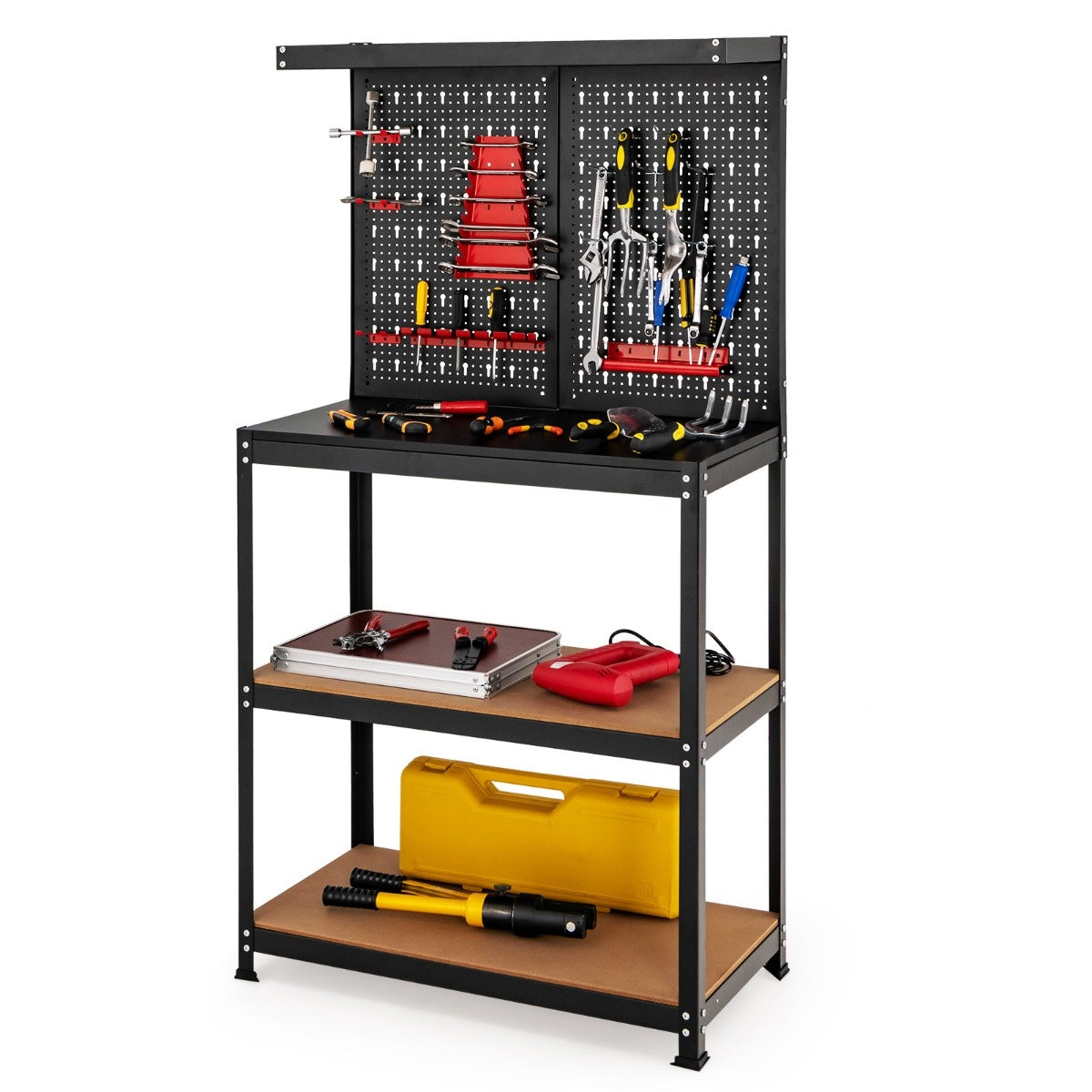 Coast Gereedschapsopslag Werkbank met Ophangbord & 2 Onderste Planken - 81 x 41 x 155 cm