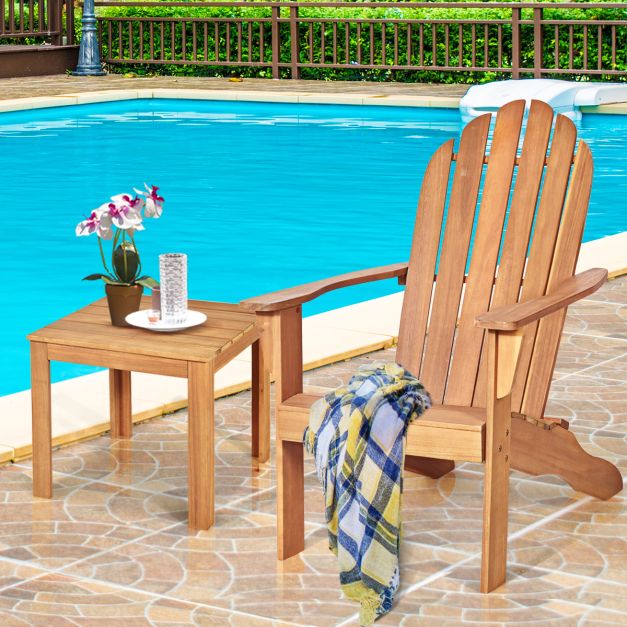 Coast Buiten Hout Adirondack Stoel 69x88x103 cm - Natuurlijk Acaciahout – Tuinstoel voor Terras, Balkon en Tuin