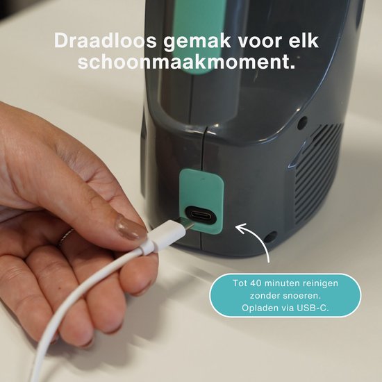 Achaté Vacuum Raamwisser – Elektrische Ruitenreiniger – Oplaadbare Ramenwasser – Met Inwasser – 40 min Accu – Raamzuiger voor Streeploos Schone Ramen en Spiegels