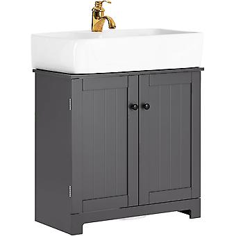 SoBuy - Wastafel Onderkast met 2 deuren - 60 x 30 x 60 cm - Max. 30 KG - Grijs