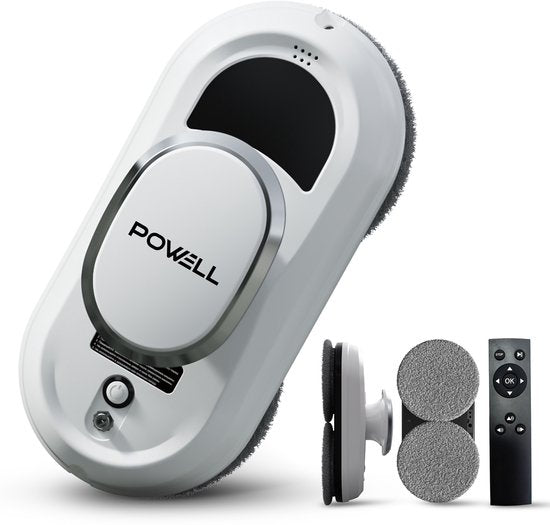 Powell Robot Ramenwasser - Ruitenreiniger - Elektrische Raamwisser - 3000Pa Sterke Zuigkracht - Afstandsbediening - Wit
