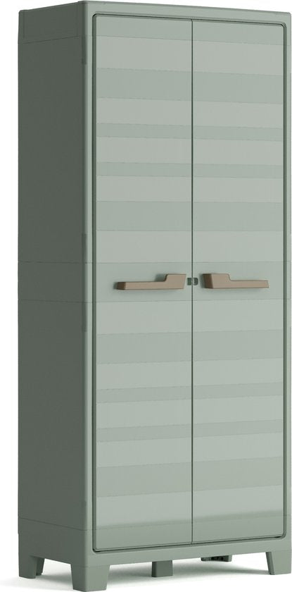 Keter Planet Outdoor Opbergkast hoog - 3 planken - 80x44x182cm - Grijs/Zwart