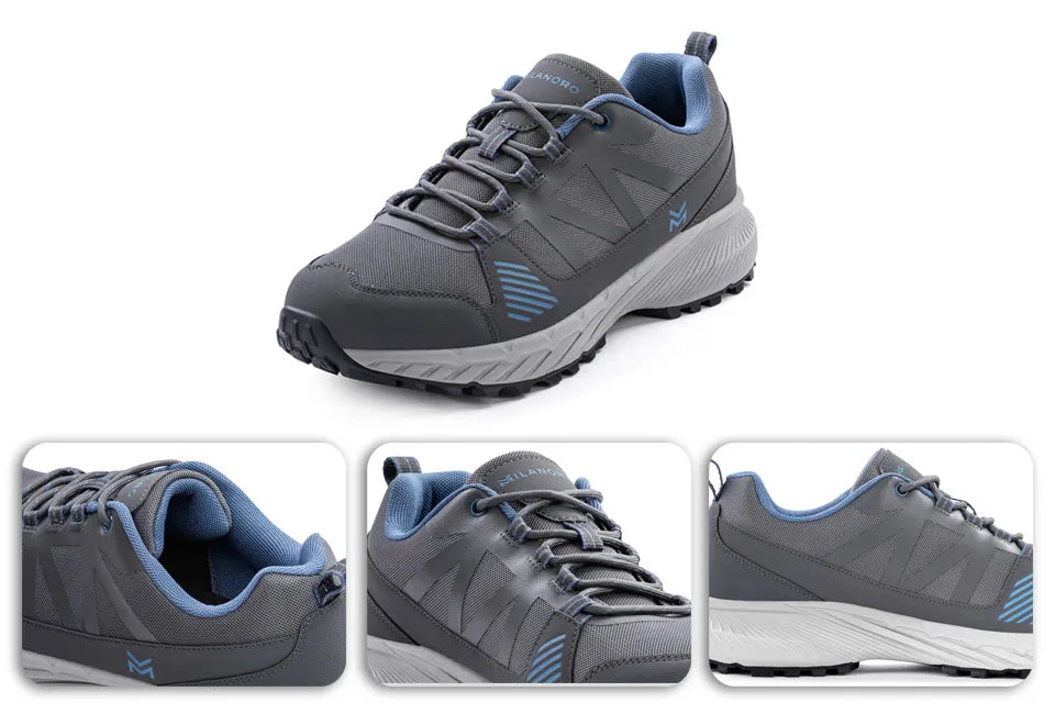Milanoro Wandelschoenen Maat 42 - Softshell - Gripzool - Grijs/Blauw