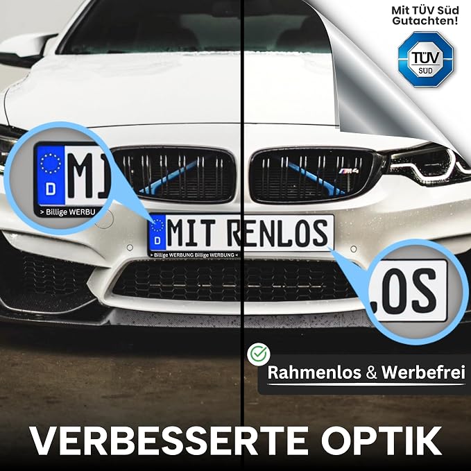 Ivality Kentekenplaathouder - Frameless - Magnetisch - Voor 2 Kentekenplaten - Zwart