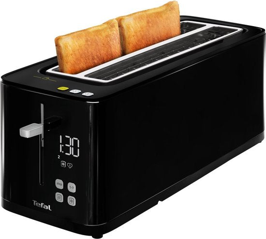 Tefal Smart & Light TL6408 - Broodrooster XL - 4 Sneden brood - Digitaal Display - 7 Bruiningsniveau's - Uitneembare kruimellade