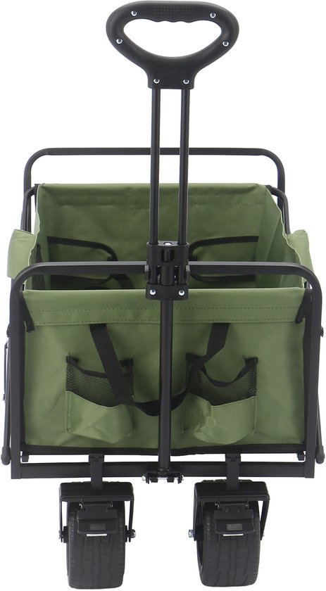 AXI AB131 Opvouwbare Bolderwagen – Groen – Met Trekstang, Remmen en Hoes – 100 kg Draagvermogen – Eenvoudig mee te nemen - Metaal