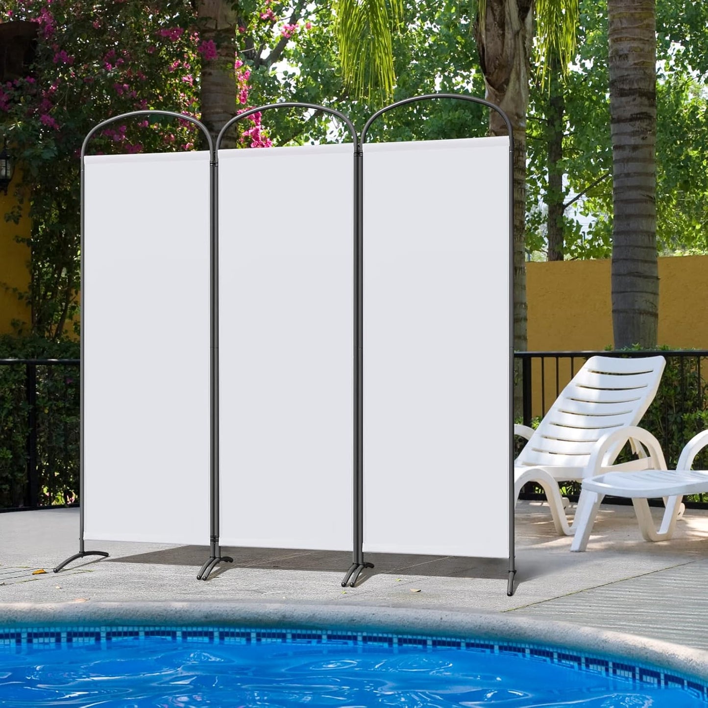 Angel Living Kamerscherm - 3 Panelen - 168 x 182 cm - Binnen en Buiten - Wit