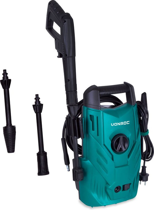 VONROC Hogedrukreiniger – Incl. Accessoires – 110 bar, 390 l/h – 1400 W – Zwart