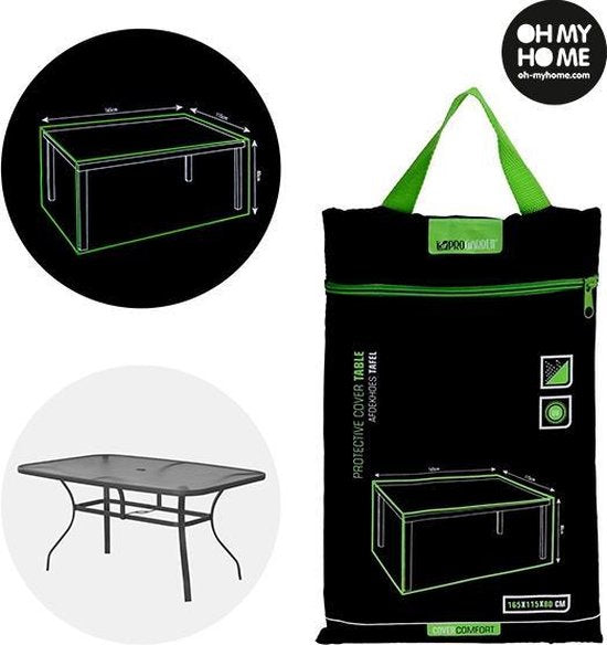 ProGarden Tuintafelhoes 165x115x80 cm zwart