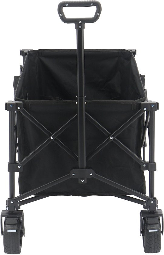 AXI SB141 Opvouwbare Bolderwagen XL – Bolderkar Zwart – Met Trekstang, Remmen en Hoes – 100 kg Draagvermogen – Eenvoudig mee te nemen - Metaal