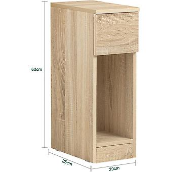 SoBuy - Nachtkastje met lade en opbergvak - 20 x 35 x 60 cm - Max. 20KG - Houtkleur