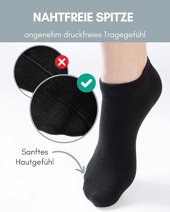 HELDENWERK Sneaker Sokken – Trainersokken voor Dames & Heren – Ademend Katoen & Anti-Wrijving – Unisex Sportsokken – 10 Paar Zwart – Maat 39-42