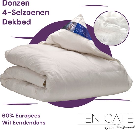 Ten Cate Dekbed - Dekbed 240x200 - Donsdeken - Dekbedden - Donzen Dekbed - 4 Seizoenen Dekbed 240 x 200 - 60% Eendendons - Zomerdekbed & Winterdekbed