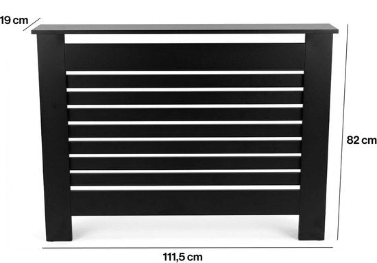 VDD - Radiatorombouw - Verwarming decoratie - Zwart - 111,5 x 19 x 82 cm
