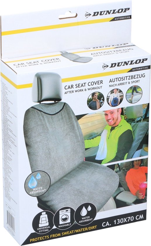 Dunlop Badstof Autostoelhoes - Wasmachinebestendig - Grijs -  130 x 70 cm