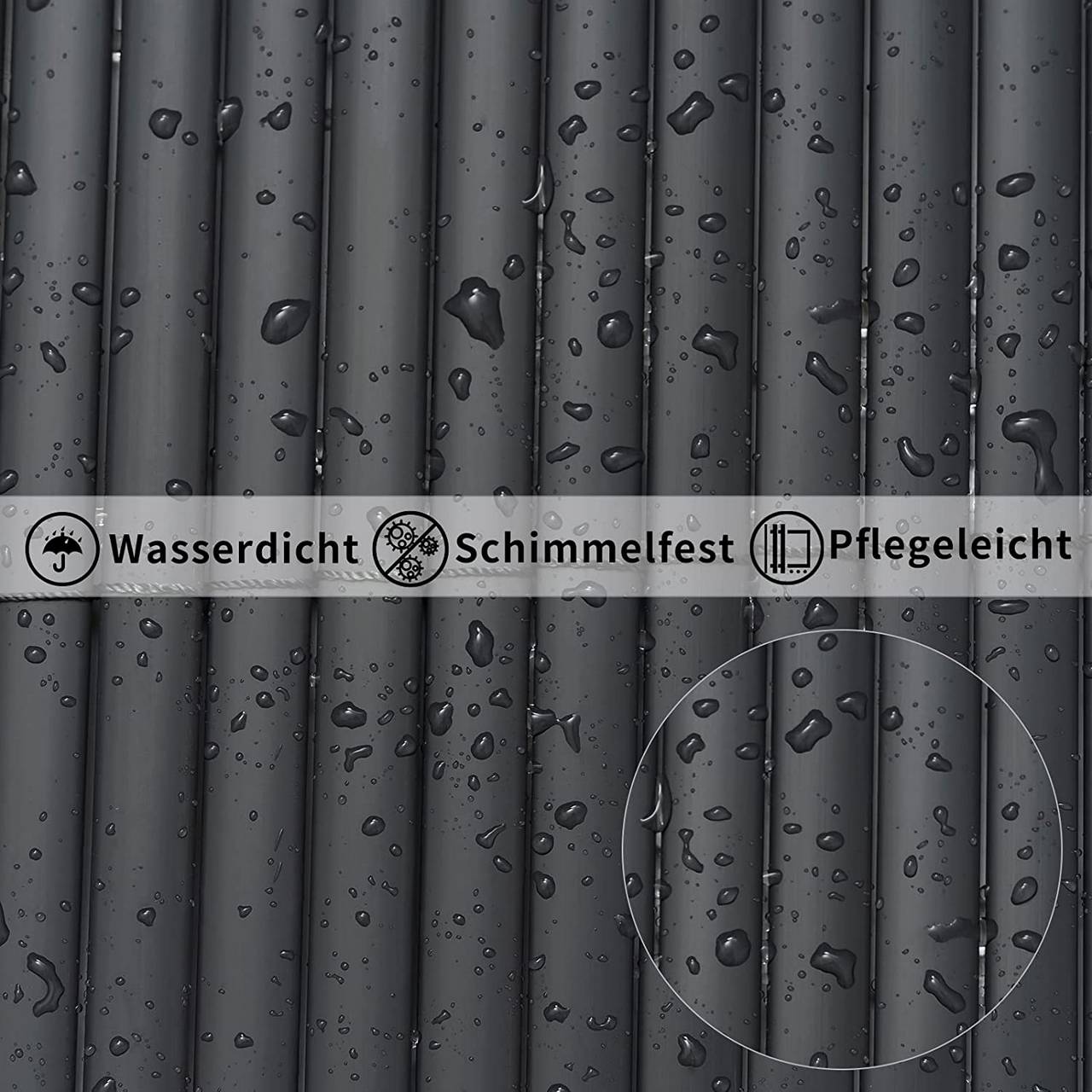 WOLTU PVC Privacymat - Windscherm - Grijs - 400x100cm