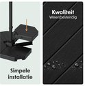 Lifegoods Parasoltegels Set van 4 - 50x50x11 cm - Donkergrijs/Zwart - Vulbaar tot 145 kg
