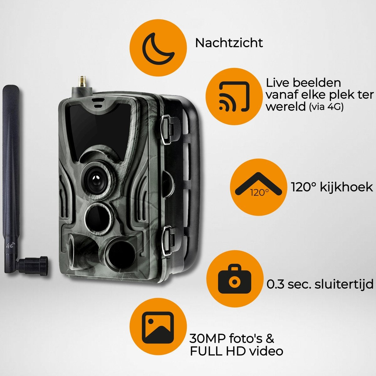 Denver Wildcamera met Nachtzicht - Live Beelden via 4G (APP) - CMOS Sensor - 30MP - Waterdicht - WCL8040