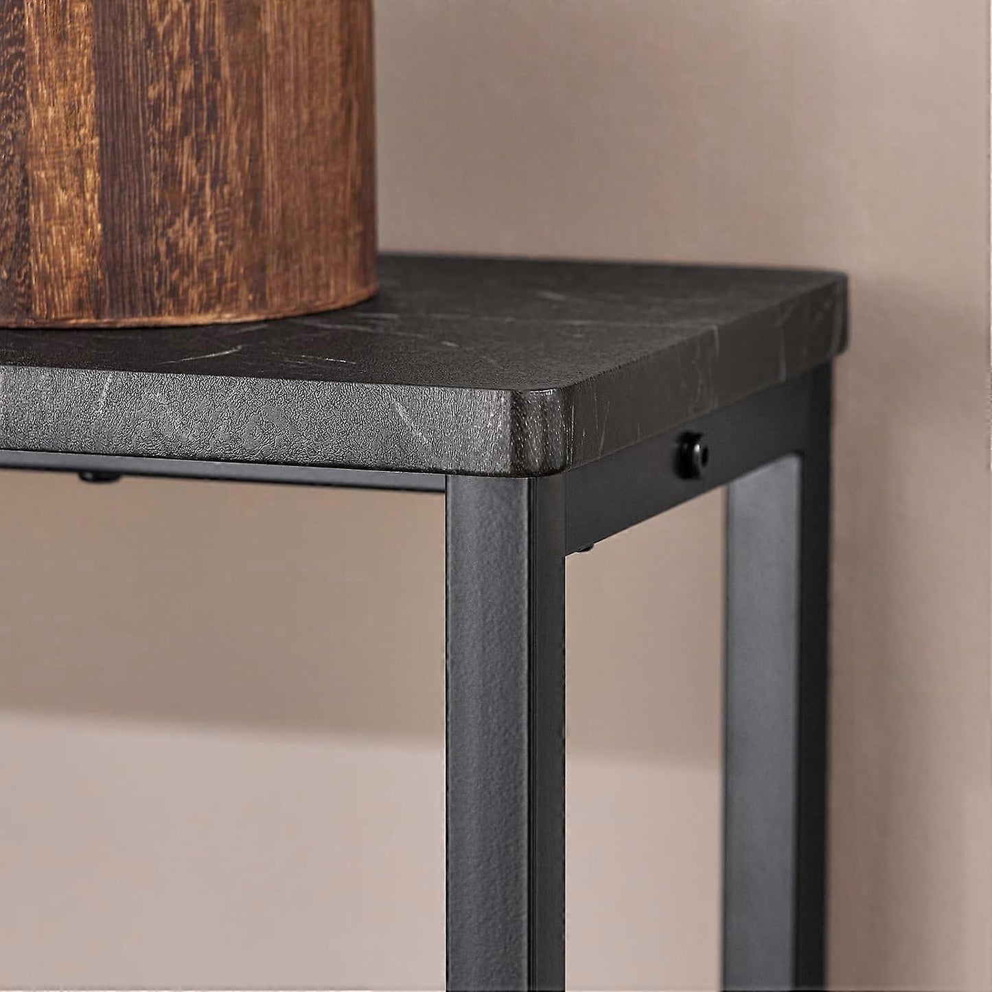 SoBuy - Console Tafel & Sidetable - Industrieel Design - Smal Model voor Hal of Woonkamer - 120x65x20 cm - Zwart Hout & Metaal