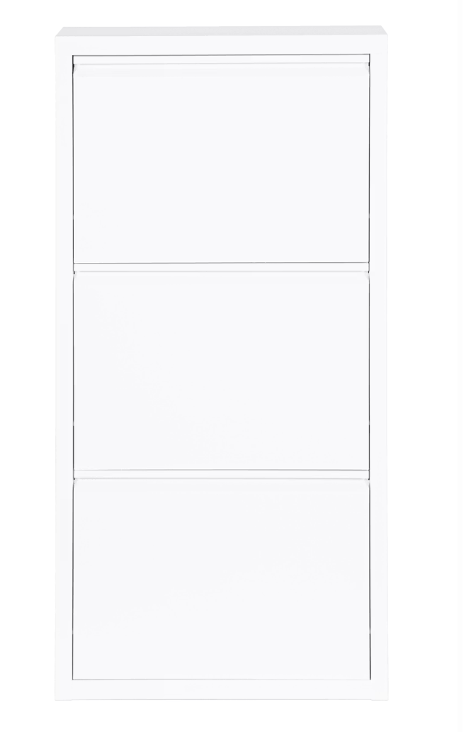 Bizzotto Eyvin schoenenrek drie vakken – wit – 50 x 15 x 106 cm