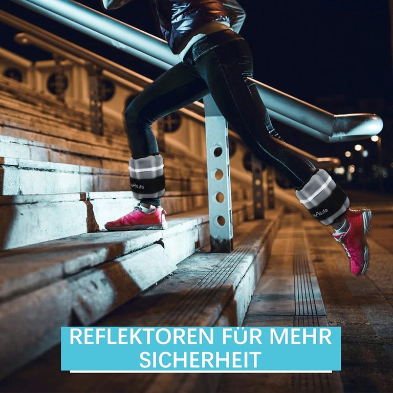 DH FitLife Enkelgewichten - Verstelbaar 0,5-4,5 kg - Set van 2 - Reflecterend