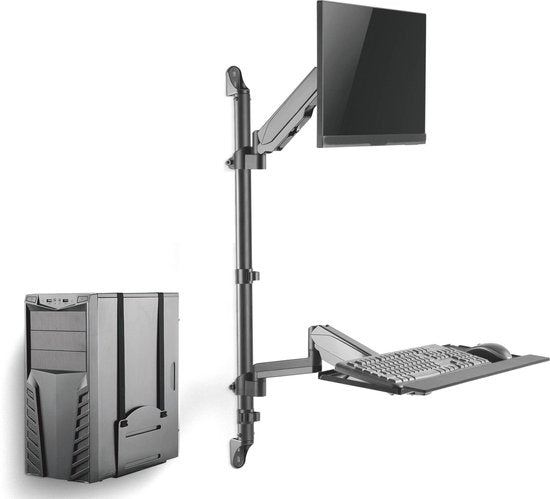 VDD Gaming - Monitor- & Toetsenbordbeugel - Max 8Kg - 0-56 cm - Zilver