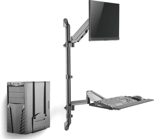 VDD Gaming - Monitor- & Toetsenbordbeugel - Max 8Kg - 0-56 cm - Zilver