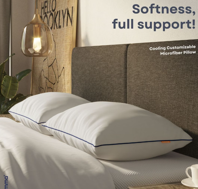 Emma Wolkenkussen Microvezel Kussen 40x80 cm – Wit – Polyester & Aerosoft