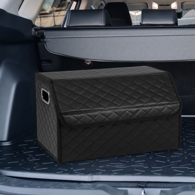 Coast Kofferbak Organizer Zwart – Opvouwbare 35L Auto Opbergbox met Deksel en Verdeelvak – 30 x 47 x 27,5 cm