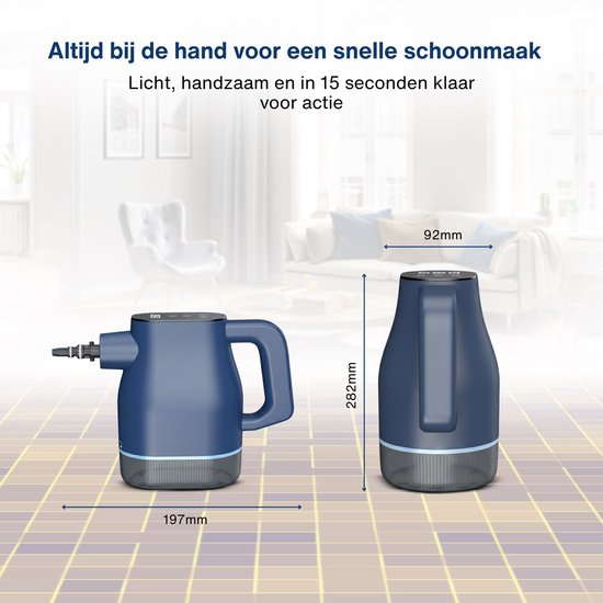 Airsteam S1 Handstoomreiniger - 1350W Krachtige Stoomreiniger met Touchscreen - 9 Accessoires - Vlekkenreiniger voor Bank, Vloer & Ramen - Kinderslot - 400ML Waterreservoir