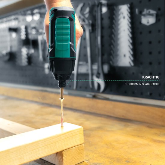 VONROC Accu Slagschroevendraaier 20V – 180Nm – Opname: 6,35 mm ¼” - Incl. Schroefbits, mag-netische bithouder en dophouder - Excl. Accu en Snellader