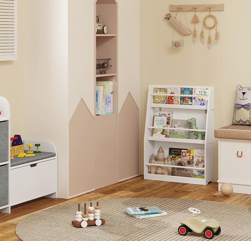 Eugad Kinderboekenrek – 3 Vakken – MDF – Wit – 58,5x81x18 cm