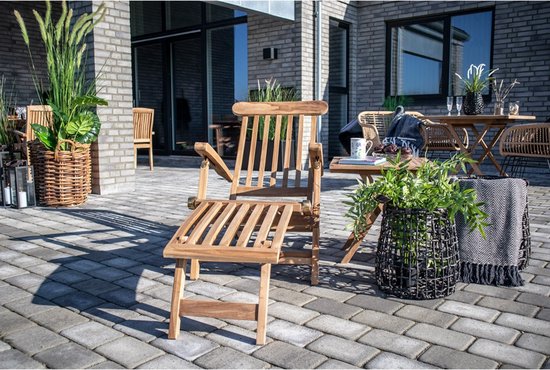 House Nordic Ligstoel Arrecife Teakhout Verstelbaar