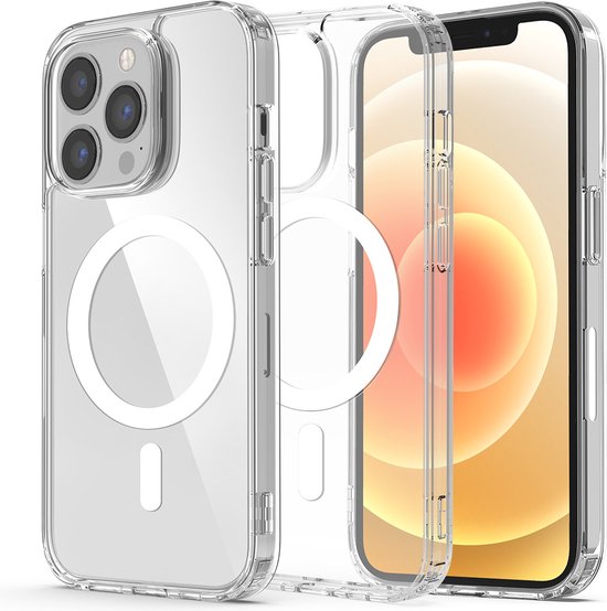 Podec Magsafe Hoesje Geschikt voor iPhone 11 Pro Max - Bundel met 3x Screenprotector + 3x Cameraprotector - Magnetisch met Ring Doorzichtig - Telefoonhoesje Transparant Magsafe Case - Doorzichtig