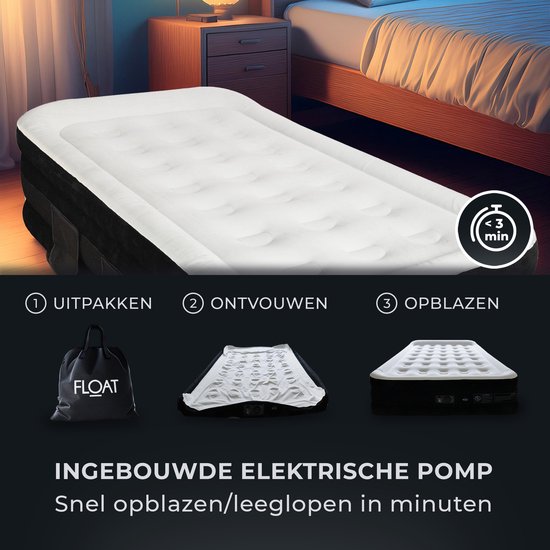 FLOAT VersaVento Luchtbed – 1 Persoons – Elektrische Pomp – Logeerbed & Camping