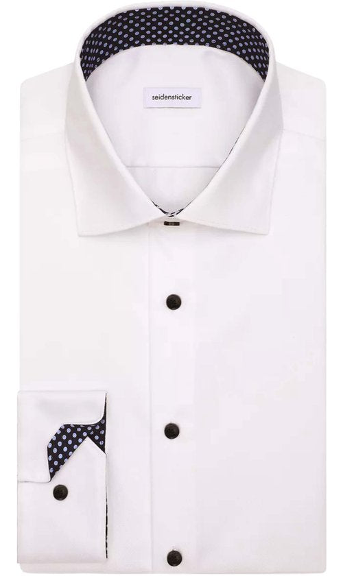 Seidensticker New Kent Slim Fit - Overhemd - Extra Lange Mouwen – Wit – Maat 39