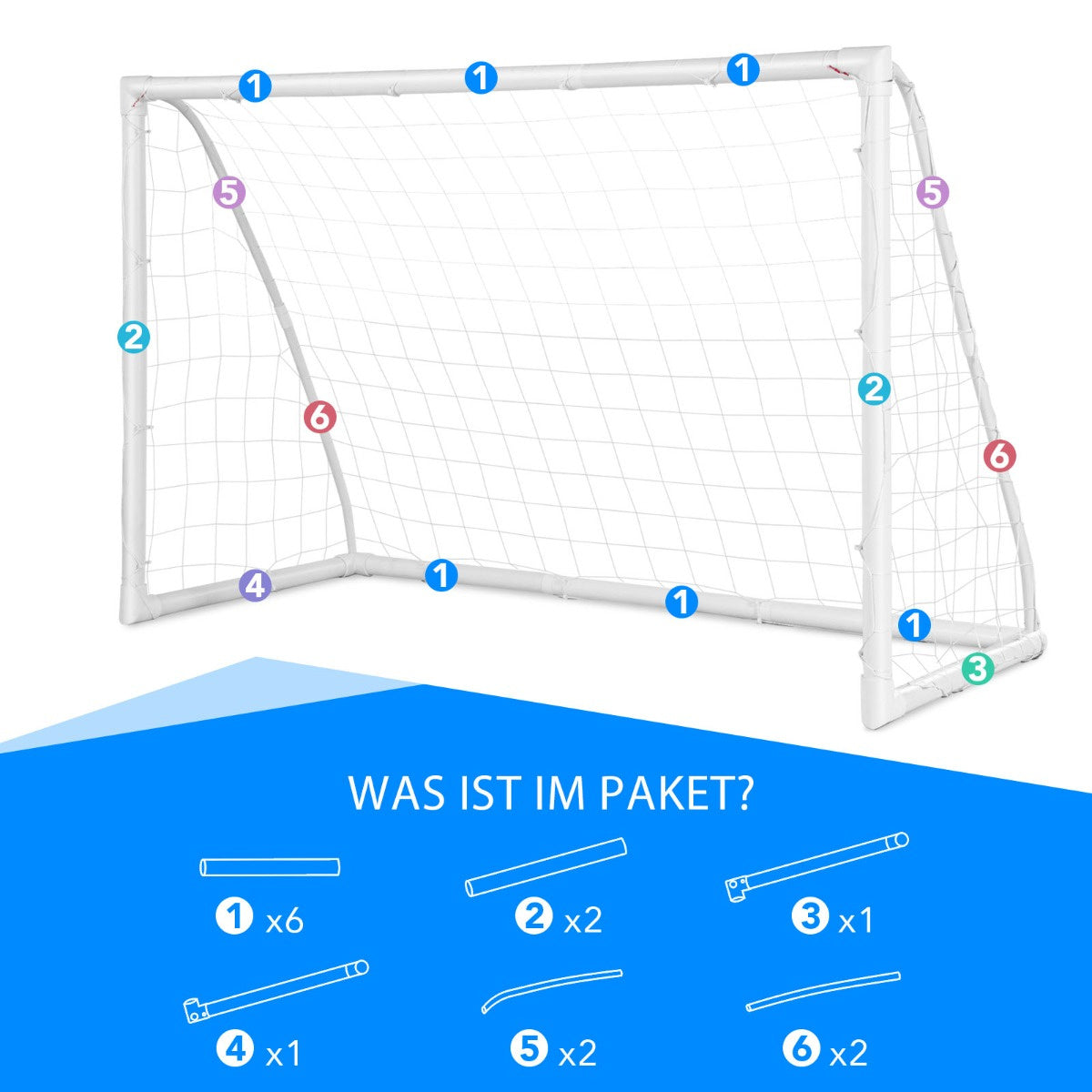 Coast Kindervoetbaldoel - 180 x 120 cm - voor spelen en trainen voor kinderen en tieners vanaf 6 jaar
