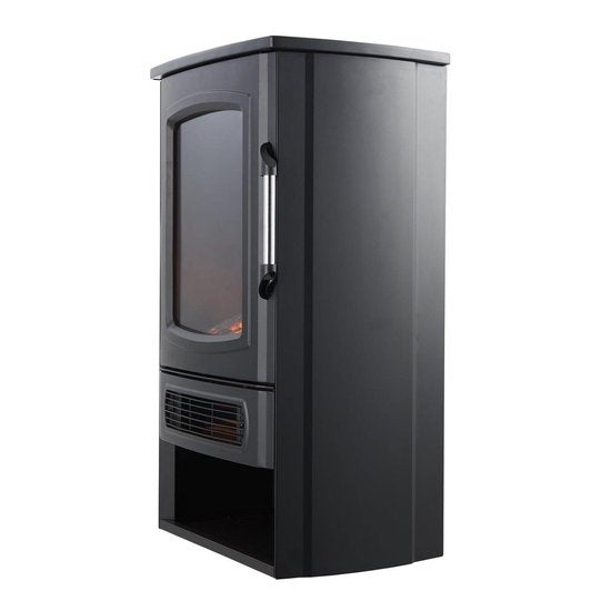 MOA Elektrische Haard EFS183 – Sfeerhaard & Heater – 2000W – Realistische Vlammen – Plek Voor Decoratiehout – Zwart