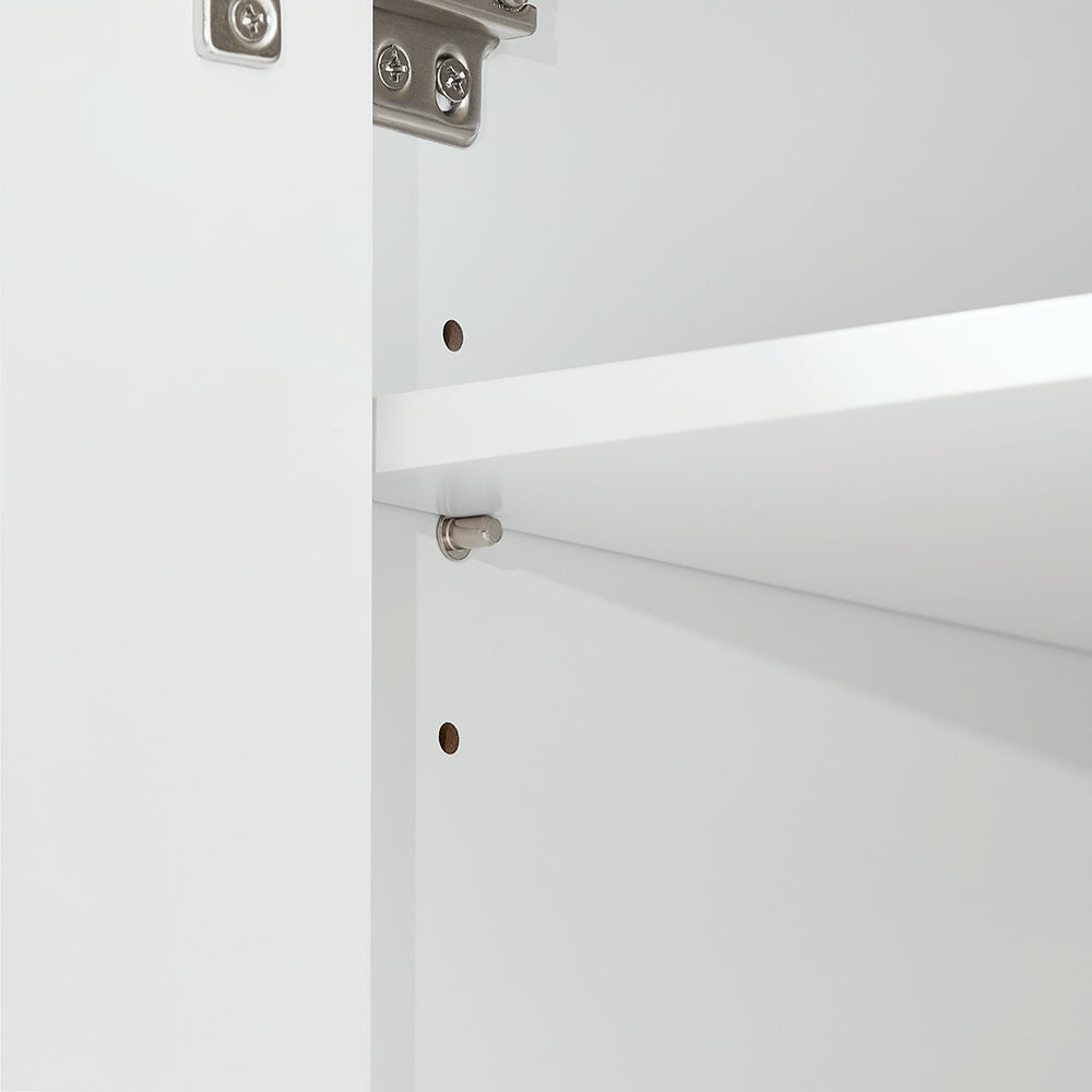 SoBuy FSB97-WN Multifunctionele opbergkast grijs 60x34x85cm met laden, verstelbare planken en dubbele deuren