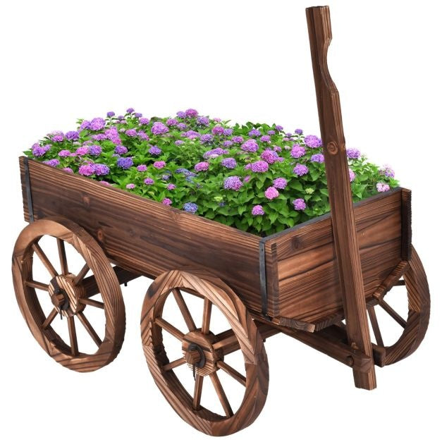 Coast Plantenbak kar - Bloemenkar op Wielen - 120 x 43 x 53,5 cm - Bruin