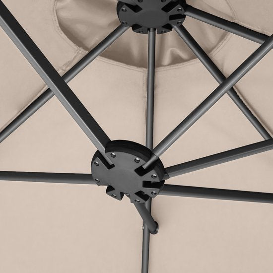 tectake® - Dubbele parasol Silia - Terrasparasol - XXL-parasol - Incl. beschermhoes - beige - 404253