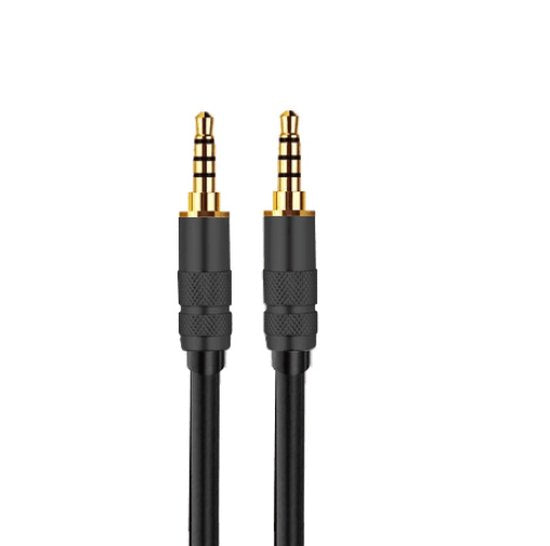 Drivv. AUX-kabel 3,5 mm - Jack naar Jack - 4-polige audiokabel - Verguld - Male naar Male - PVC - Zwart - 5 meter