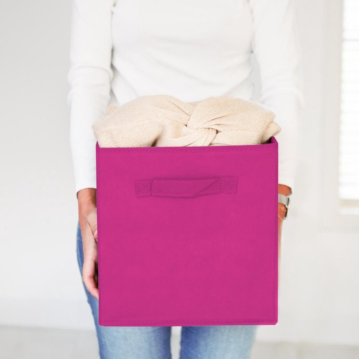 LifeGoods Kast Organizers - 6 Stuks - 20L - Textiel - Roze