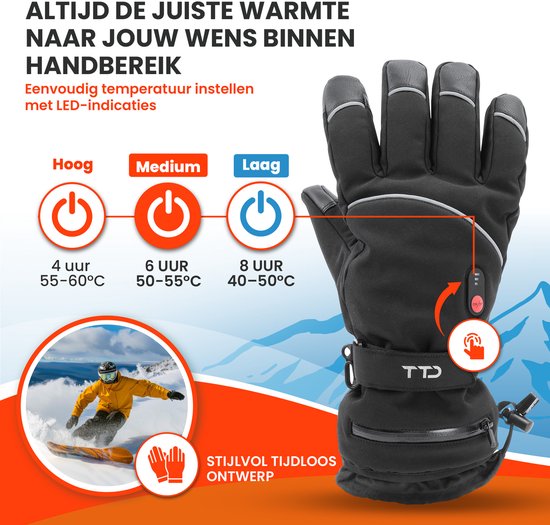 TTD® Verwarmde Handschoenen Deluxe L - PU Leer - Handschoenen met Verwarming