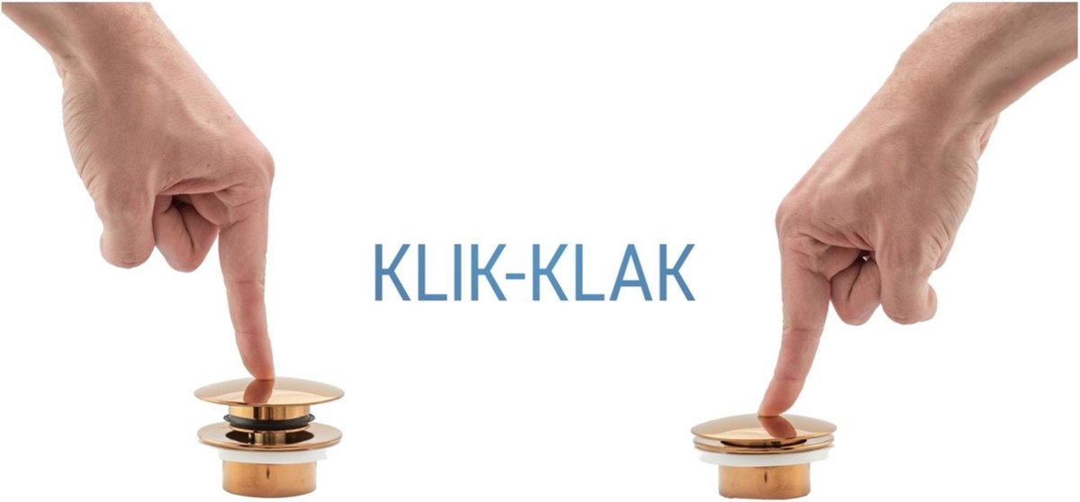 REA Clickwaste - Zwart - Voor Wastafel met Overloop - 44 mm
